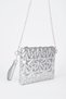 Women's Silver Star Embroidered Patent Leather Portfolio Handbag and Clutch Bag with Chain Strap - 4