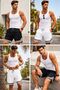 2in1 Black and White Combed Cotton Shorts Sports Bermuda Stripe 2-Piece Basketball Football Fitness Training Shorts - 7