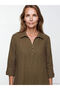 Shirt Collar Textured Dress - 3