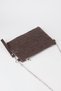 Women's Brown Star Embroidered Faux Leather Portfolio Handbag and Clutch Bag with Chain Strap - 2