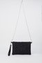 Women's Black Glittery Star Embroidered Faux Leather Portfolio Handbag and Clutch Bag with Chain Strap - 3