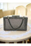 Platinum Color Single Side Stone Metal Handle Women's Evening Dress Bag Wedding Engagement Graduation - 3
