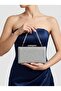 Silver Color One Side Stone Metal Handle Women's Evening Dress Bag Wedding Engagement Graduation