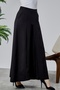 Women's Trousers Crepe Fabric Wide Leg with Elastic Waist - 4