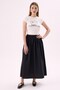 Crep Women's Elastic Waist Pocketed Poplin Skirt Hijab Skirt 100% Cotton - 5