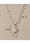 Chelora Zircon Stone Minimal Turtle Figured Steel Necklace - 3