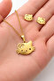 Gold Color Cat Figured Stainless Steel Necklace Earring Set Women - 3