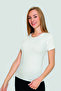 White Women's T-Shirt Lycra Short Sleeve Crew Neck Undershirt - 2