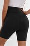 Adjustable Waist Cotton Fabric Maternity and Postpartum Biker Short Shorts Leggings Black - 6