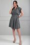 Women's Short Modal Safari Dress with Front Placket and Half Button Pockets - 2