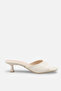 Mirella Rosetti Beige Rustic Women's Daily Stylish Flat Comfortable Round Toe Thin Short Heeled Kitten Heel Slippers - 2