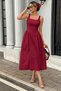 New Season Women's Strappy Square Collar Midi Imported Crepe Graduation Dress - 3