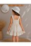 Hat and Straps Plaid Summer Girl's Dress - 3