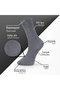 Pure bamboo men's crew socks, long, plain black, seamless, premium boxed set of 6, l5952aznb softaura - 4