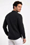 Black Men's Judge Collar Non-Ironing Comfortable Fit Wrinkle Fabric Viscose Shirt 2602622 - 6