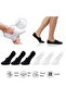 Pure Bamboo Men's Ballerina Socks Black-White Seamless Invisible Non-Slip Heel Silicone Premium 6-Piece Pack Softaura