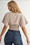 Waist-Fitted Wide-Sleeved Natural Blouse - 4