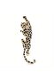 AS SHOWN A Gold-Toned Leopard Brooch - Black & Clear Crystals, Green Crystal Eyes, 3D Lifelike Shape - 6