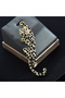 AS SHOWN A Gold-Toned Leopard Brooch - Black & Clear Crystals, Green Crystal Eyes, 3D Lifelike Shape