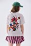 Women's White Printed Crew Neck T-Shirt - 2