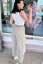 Elastic Waist Casual Cotton Woven Trousers 6Y144 - 3