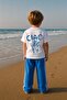 Boy's Printed Cotton Crew Neck Top Set - 2