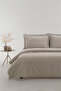 Kelda 100% Cotton Double Ranforce Duvet Cover Set - Beige