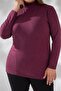Women's Plus Size High-Necked Bady Burgundy - 4