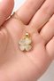 Gold Color Necklace with Heart Detail and Four-Leaf Clover Figure for Women - 2