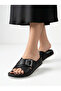 Ultra Light Sole, Buckle Accessories, Dotted Leather, Cross-Strapped Women's Slippers - 2