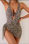 Leopard Patterned Swimsuit with Ring Detail