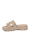 Beige Women's Flat Slippers - 4