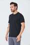 Black Micro Patterned Men's Basic T-Shirt - 2