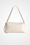 Sleek Cream Double Strap Detailed Baguette Shoulder Bag