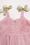 Girl's Floral Appliqued Strap Tulle Evening Dress for Weddings, Holidays, and Special Occasions - 4