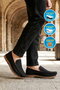 Black Nubuck Genuine Leather Men's Casual Shoes - 3
