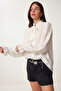 Patterned Transparent Chiffon Shirt Lyy0142 Kemi̇k - 3