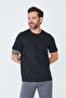 Black Micro Patterned Men's Basic T-Shirt - 8