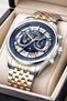 Automatic Mechanism Steel Cord, Steel Case Men's Wristwatch Bracelet Gift Silver-Rose S - 2