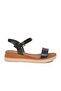 Black Women's Flat Sandals - 2