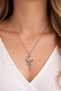 Moon Star Figured Stone Silver Color Chain Necklace Unisex 60 cm