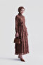 Lace Ruffled Stylish Dress Brown