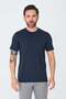 Navy Blue Micro Patterned Men's Basic T-Shirt