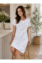Women's Printed Nightie with Gathered Neckline - 3