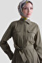 Pocket Detailed Poplin Dress Khaki - 3