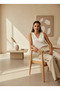 Sleeveless Cotton V-Neck Pleated Blouse - 5