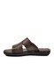 Brown Genuine Leather Men's Flat Slippers - 4