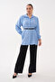 Modal Woven Shirt with Hidden Placket and Waist Belt - 2