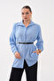 Modal Woven Shirt with Hidden Placket and Waist Belt - 6