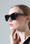Women's Black Frame Metal Detail Black Glass Sunglasses - 2
